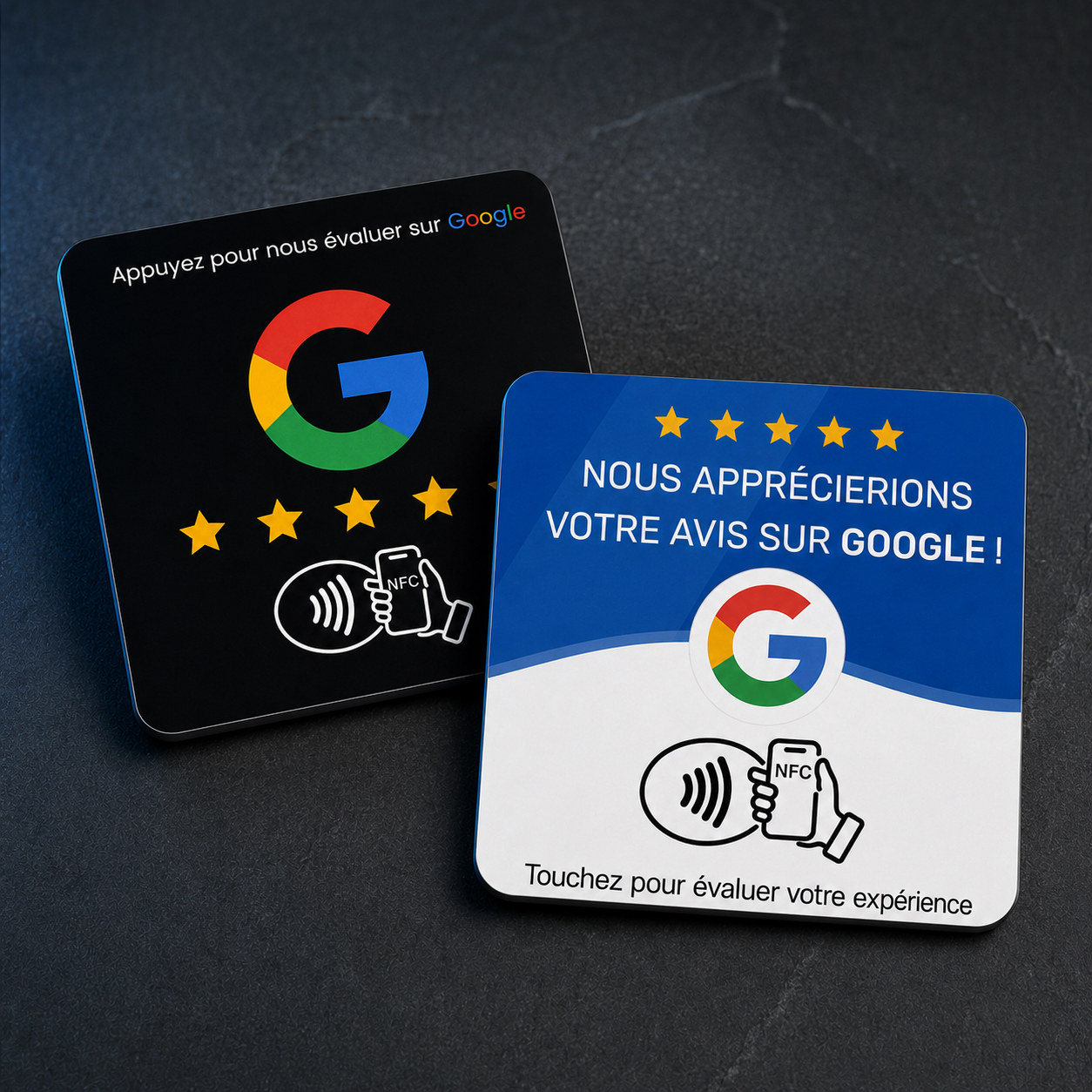 1 plaque noire + 1 plaque bleue